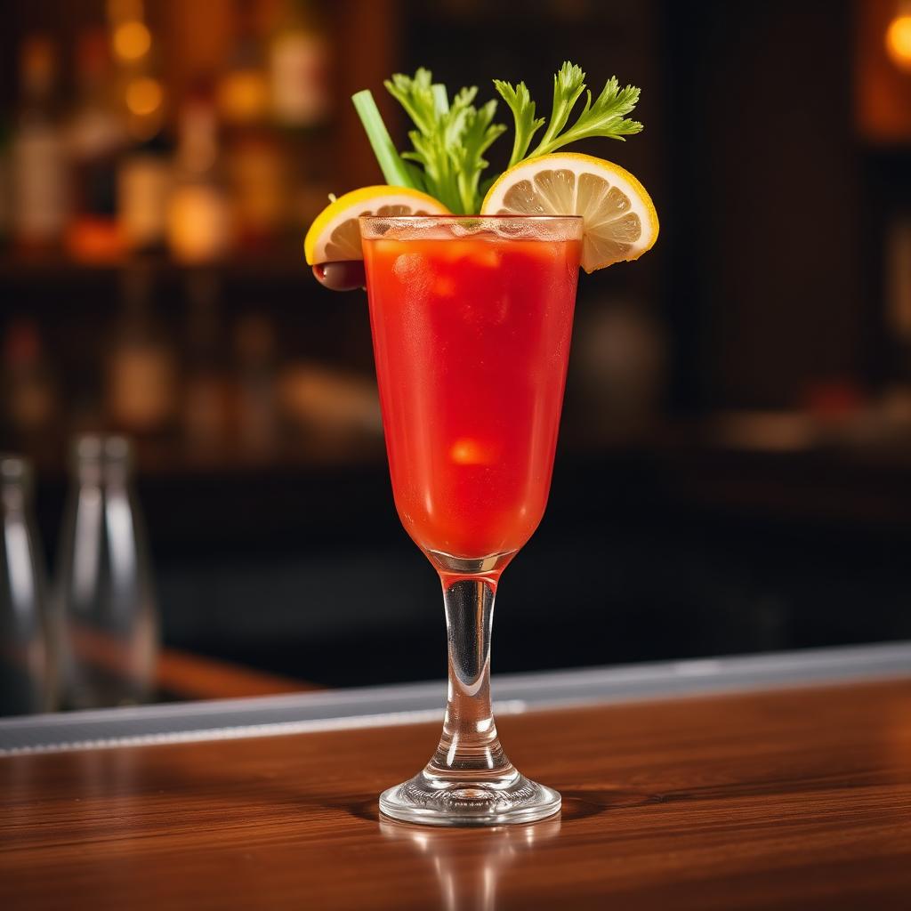 Bloody Mary cocktail in a Highball ou caneco