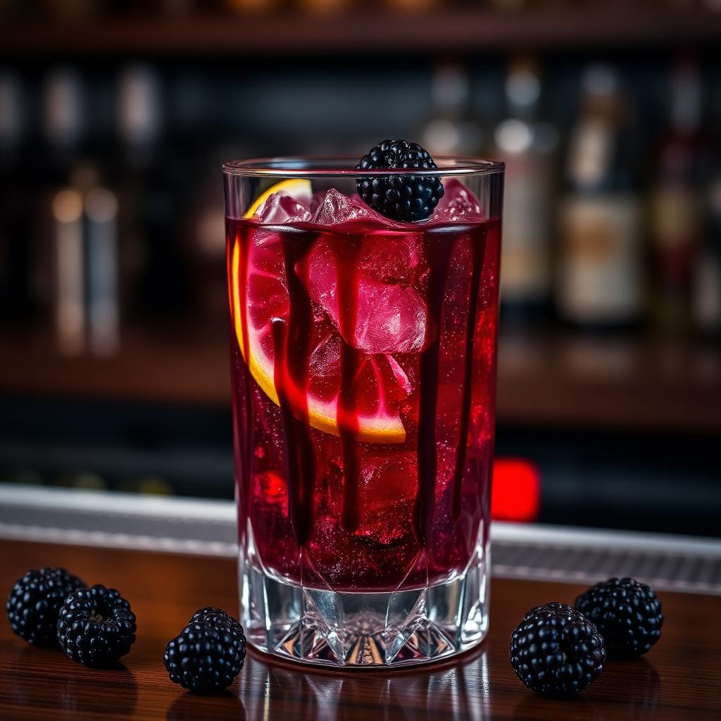 Bramble cocktail in a Old Fashioned