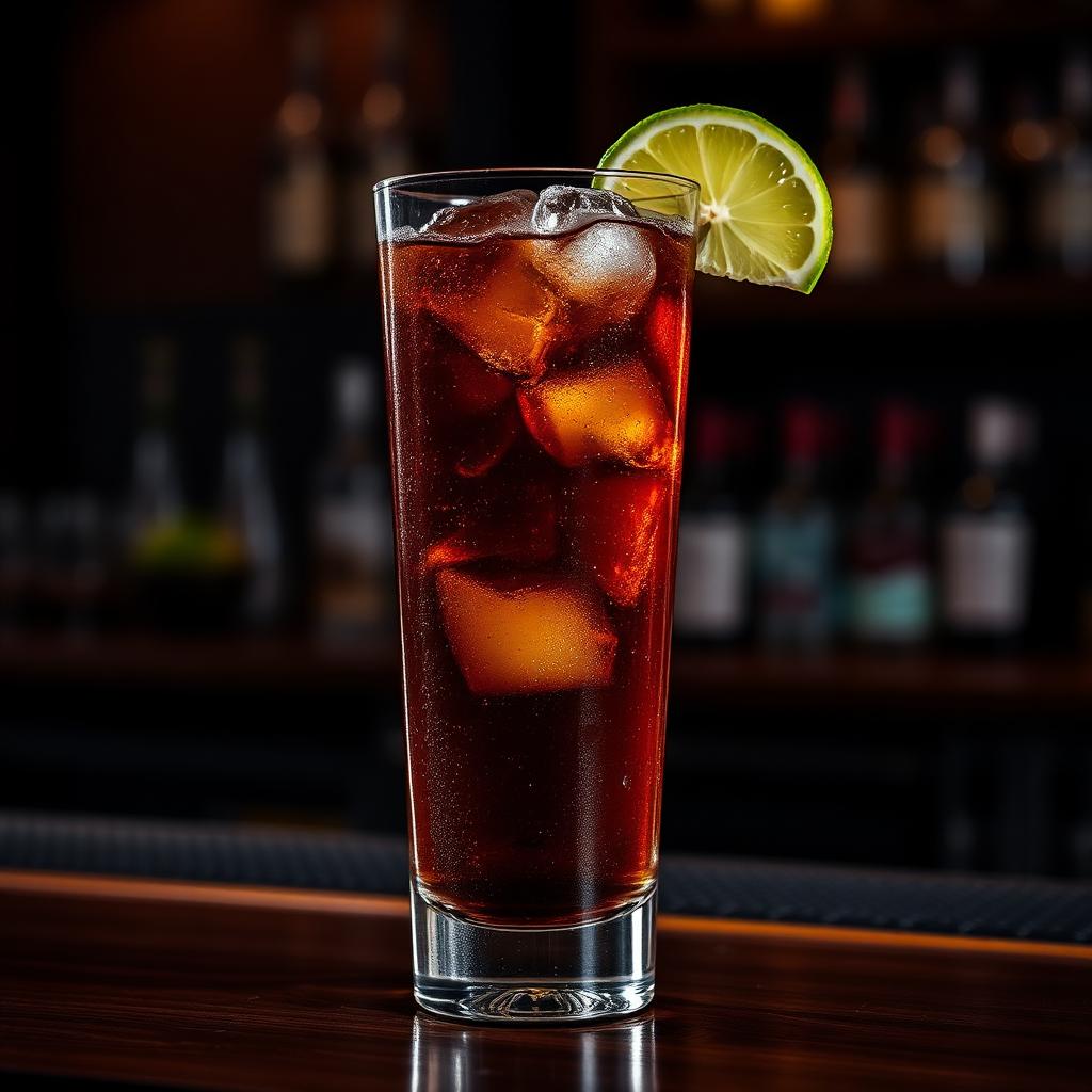 Dark 'n' Stormy cocktail in a Highball