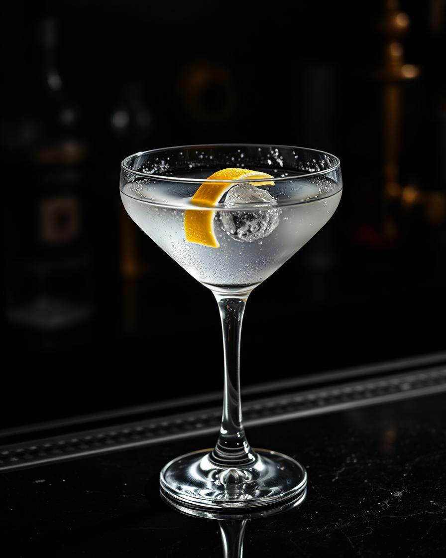 Dry Martini cocktail in a Taça Martini ou Nick & Nora