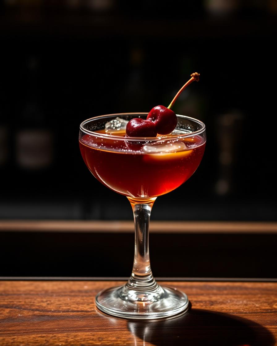Manhattan cocktail in a Coupe