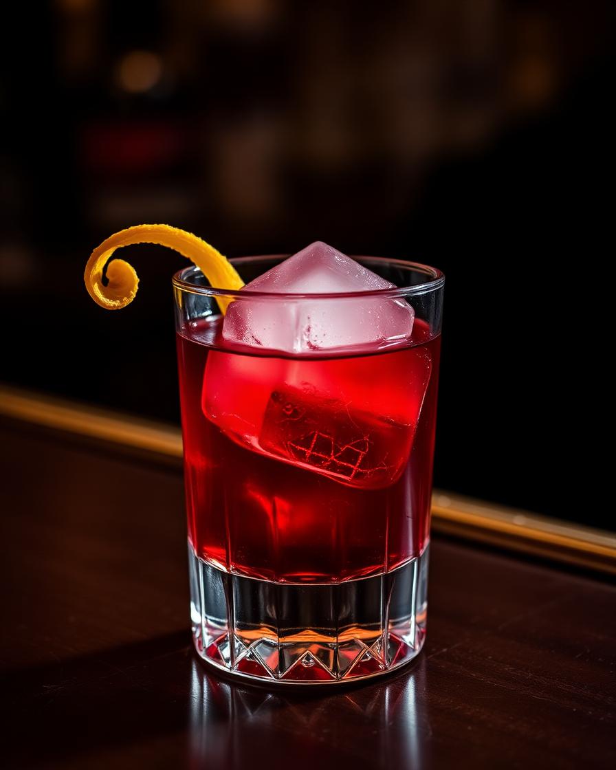 Negroni cocktail in a Old Fashioned