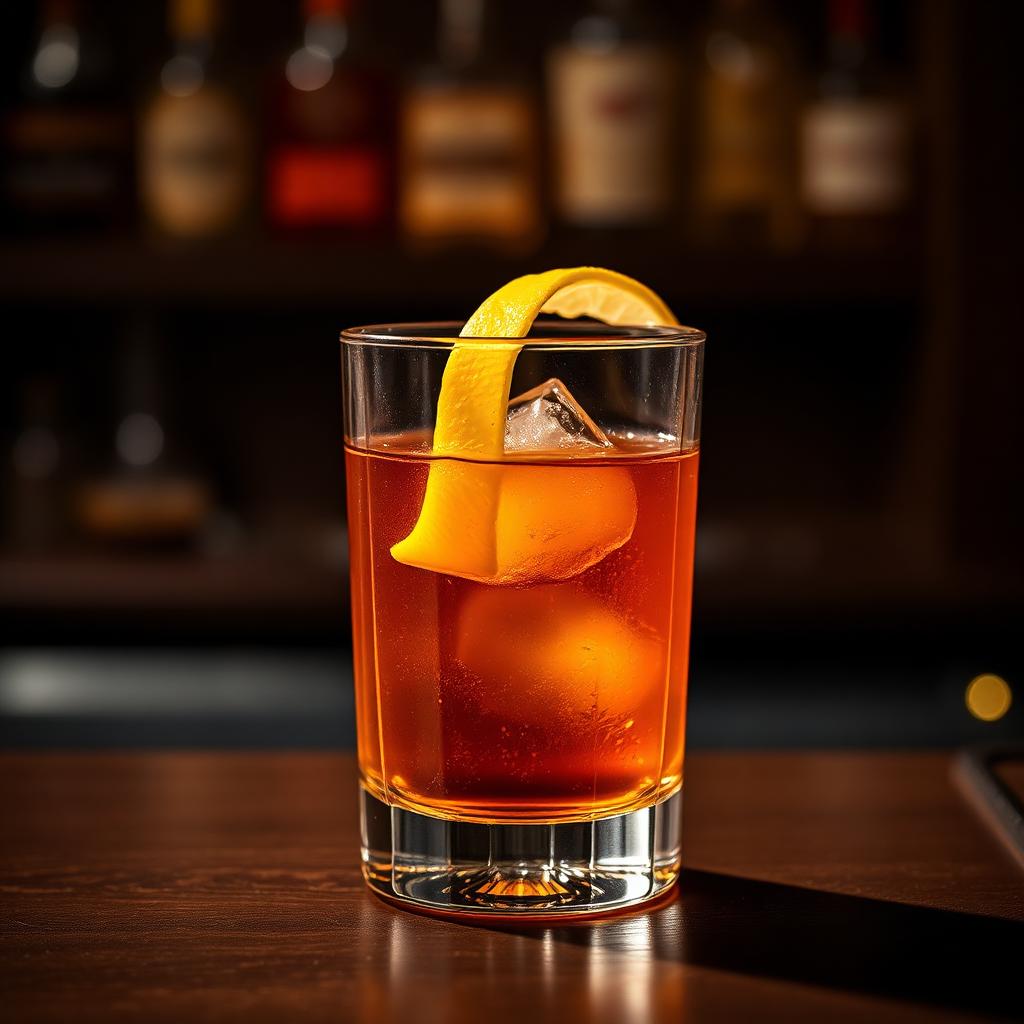 Sazerac cocktail in a Old Fashioned (gelado, sem gelo)