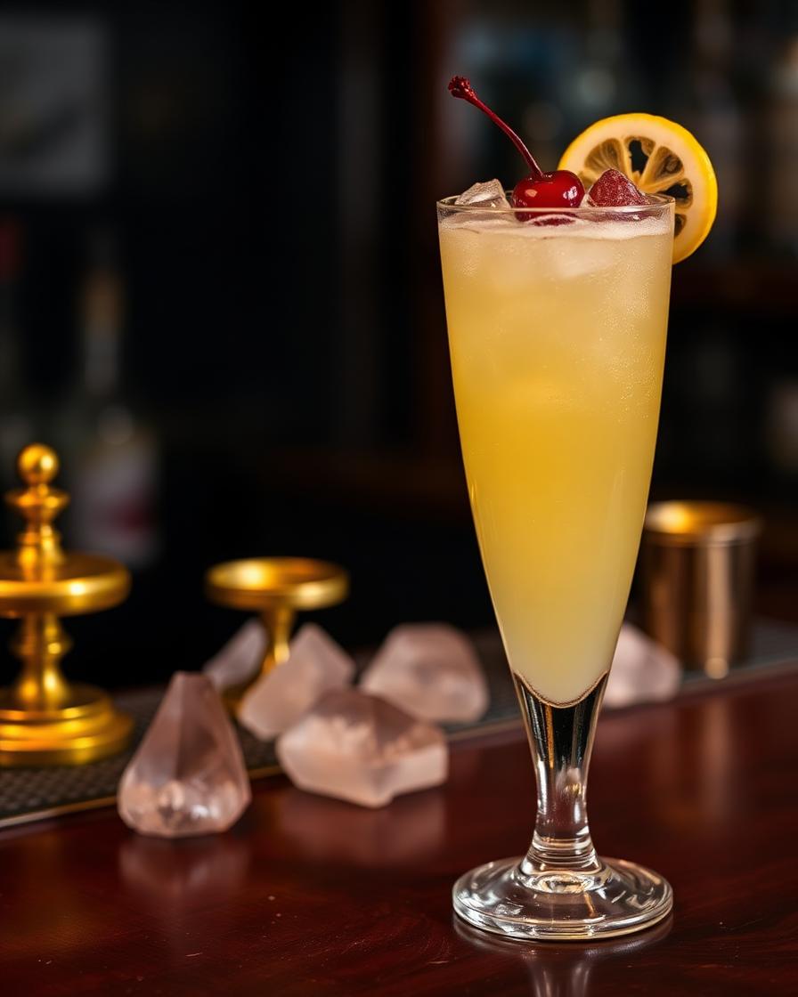 Tom Collins cocktail in a Collins